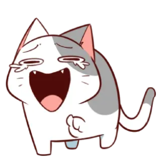 😂 cat, crying, laughing, happy, cute, cartoon, animal telegram sticker