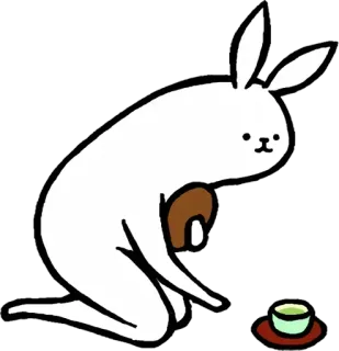 🐰 conejo, ceremonia del té, té, reverencia, animal, lindo telegram sticker