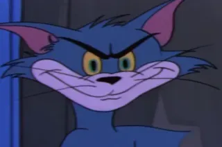 😃 Tom Cat Tom and Jerry cartoon, cat, grinning, smirking, tom and jerry telegram sticker