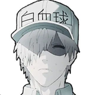 🩸 白血球 Anime, Les Brigades Immunitaires, Chapeau, Globule Blanc, Leucocyte, Anime médical telegram sticker