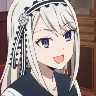 😀 anime, meisje, glimlachend, cartoon, illustratie whatsapp sticker