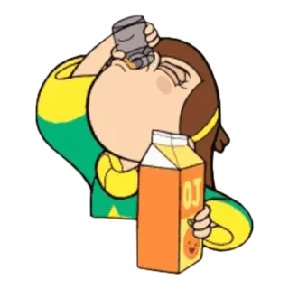 🍺 OJ cartoon, juice, drinking, orange juice, beverage telegram sticker