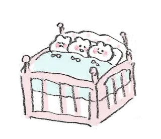 💭 Tempat tidur, Awan, Tidur, Lucu, Kawaii, Kartun telegram sticker