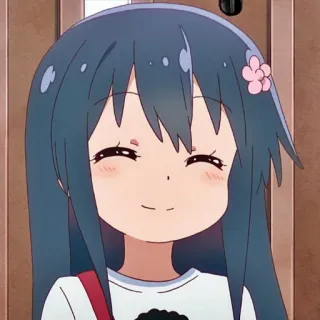 ☺️ anime, girl, smiling, cute, cartoon telegram sticker