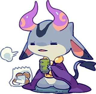 😌 cartoon, cute, character, relaxing, monster, tea telegram sticker