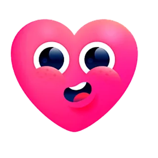 💯 hart, cartoon, gezicht, liefde, schattig, emoji telegram sticker