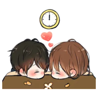 😊 amour, couple, dessin animé, mignon, romance, affection telegram sticker