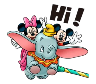 😆 Mickey Mouse Hi! dumbo, topolino, minnie, disney, cartoni animati telegram sticker