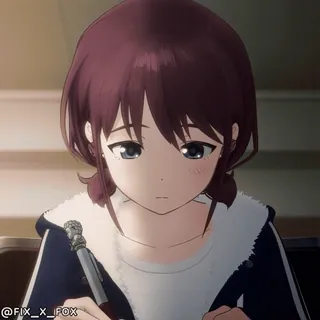 ๐ฅฑ Karin Asaka Love Live! Nijigasaki High School Idol Club anime girl, brown hair, writing, studying, concentration, fictional character, school uniform whatsapp sticker
