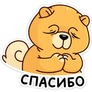 😌 СПАСИБО urso, obrigado, fofo, cachorro, chow chow, filhote, grato telegram sticker