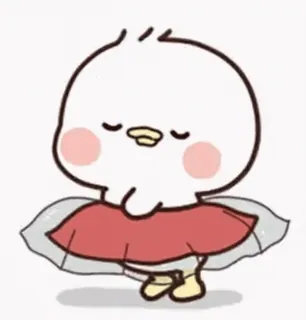 ⭐ bebek, kartun, imut, burung, karakter, tutu, hewan telegram sticker