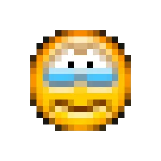 😢 emoji, pixel art, sad, crying, meme telegram sticker