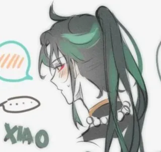 🌟 Xiao XIAO Anime, Personagem, Ilustração, Video game telegram sticker