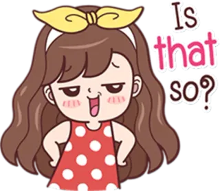 😀 Is that so? cartone animato, ragazza, espressione, domanda, carino, sticker telegram sticker