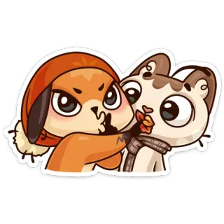 🤫 animal, cute, character, cartoon whatsapp sticker