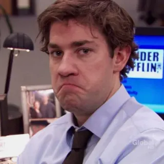 🗞 Jim Halpert The Office jim, halpert, büro, fernsehen, traurig telegram sticker
