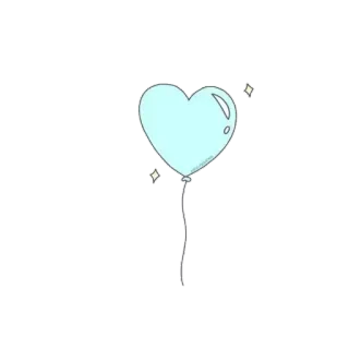🎈 Herz, Luftballon, Blau, Süß, Aufkleber telegram sticker