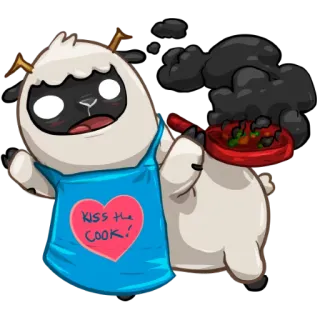 🍳 KISS the COOK! 요리, 요리사, 앞치마, 만화, 귀여운, 캐릭터, 음식 telegram sticker