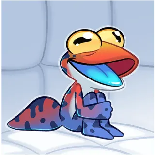 🤪 Gecko, Echse, Cartoon, Tier, Reptil, Süß telegram sticker