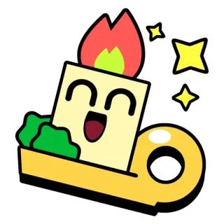 🌟 candle, flame, cartoon, kawaii, happy, sparkle telegram sticker