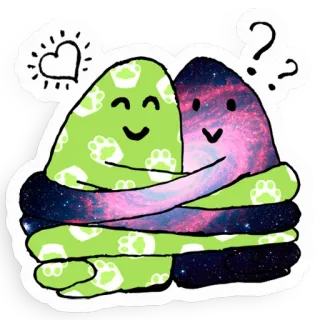 🤗 Abraço, Amor, Fofo, Desenho animado, Amigos, Caprichoso telegram sticker