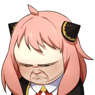 😑 Anya Forger Spy x Family Anime, Manga, Dessin animé, Spy x Family, Anya Forger, Tête drôle, Mème telegram sticker