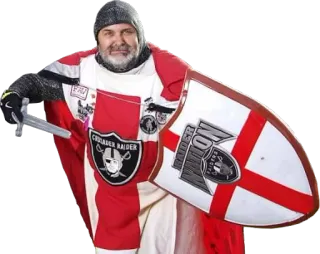 🎭 crociato, cavaliere, armatura, medioevo, predone, scudo, spada telegram sticker