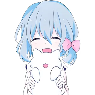 😁 Anime, Niedlich, Mädchen, Katze, Kawaii, Chibi telegram sticker