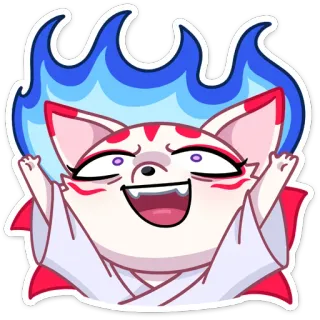 🔥 cáo, anime, dễ thương, sticker, kawaii, hoạt hình whatsapp sticker