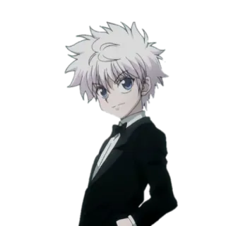 😏 Killua Zoldyck Hunter x Hunter Killua, Hunter x Hunter, anime, character, tuxedo telegram sticker