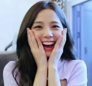 😯 wanita tersenyum, potret, bahagia, Korea, wanita, ceria, wajah whatsapp sticker