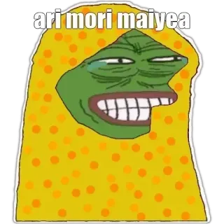 🔰 ari mori maiyea pepe, kikker, meme, internet meme whatsapp sticker