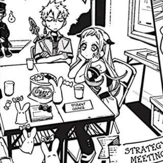 🩹 STUDENT COUNCIL consejo estudiantil, anime, manga, reunión, snacks, mesa telegram sticker