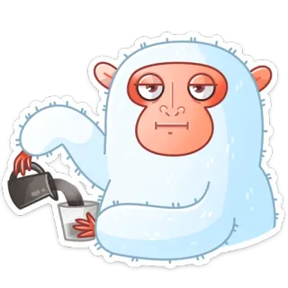 ☕️ Yeti, Kopi, Kartun, Monster, Lucu, Mengantuk telegram sticker