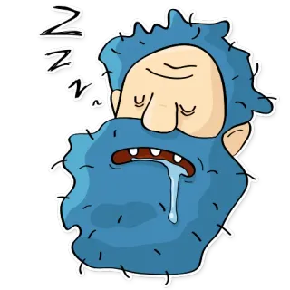 😴 ZZZ slapen, slaperig, moe, baard, cartoon telegram sticker
