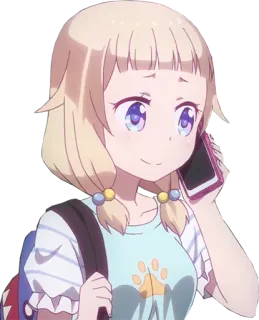 📱 anime girl, cartoon character, cute, illustration, phone, backpack telegram sticker