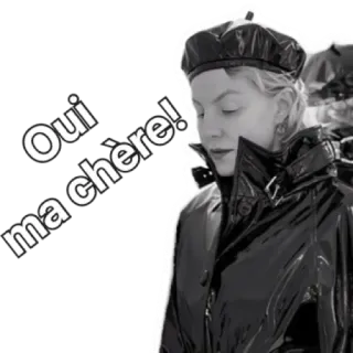 💋 Oui ma chère! französisch, Frau, Baskenmütze, Mode, Stil, elegant telegram sticker