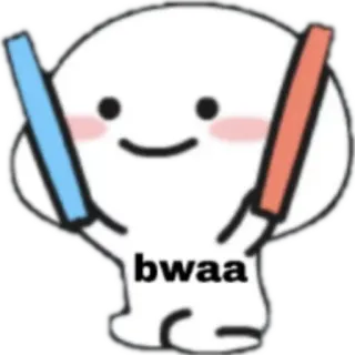 😚 bwaa sticker, cute, character, bwaa telegram sticker