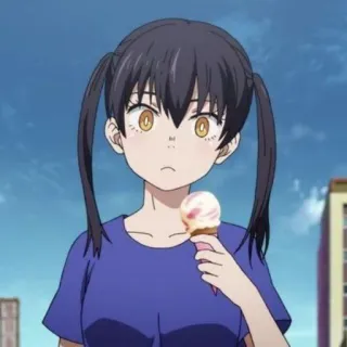💗 Maki Oze Fire Force anime, maki oze, fire force, ice cream, cartoon telegram sticker
