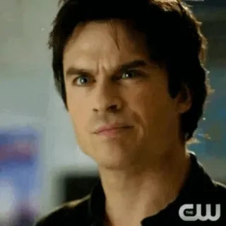 🦇 Damon Salvatore The Vampire Diaries serial telewizyjny, wampir, poważny, wyraz, mężczyzna, Pamiętniki wampirów, Damon Salvatore, Ian Somerhalder telegram sticker