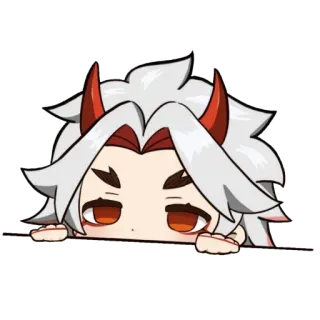 ⛩ Arataki Itto Genshin Impact anime, chibi, cute, video game, genshin impact telegram sticker