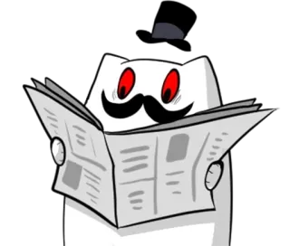 🌟 gatto, giornale, leggere, baffi, cartone animato, divertente telegram sticker