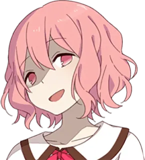 😈 Anime, Mädchen, pinke Haare, Cartoon, süß, Ausdruck, Manga whatsapp sticker