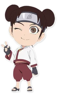 😉 Tenten Naruto anime, cartoon, Tenten, Naruto, ninja, chibi, fanart telegram sticker