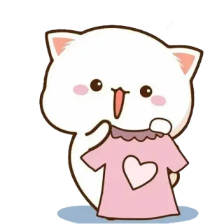 👗 cat, cute, heart, dress, kawaii whatsapp sticker
