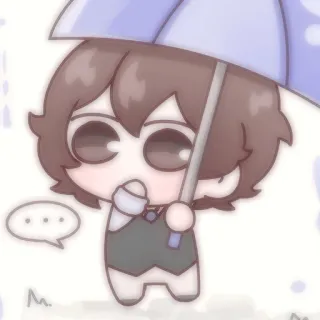 🍫 Anime, Kartun, Chibi, Lucu, Hujan, Payung telegram sticker