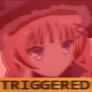😡 TRIGGERED tersulut, meme, anime, emosi, reaksi, marah telegram sticker