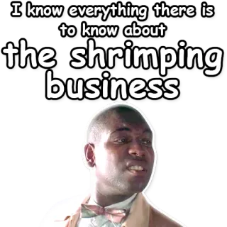 🦐 I know everything there is to know about the shrimping business shrimp, business, funny, quote telegram sticker