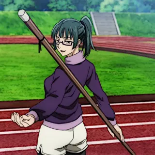 💫 Maki Zenin Jujutsu Kaisen anime, manga, character, Maki Zenin, Jujutsu Kaisen, glasses, woman telegram sticker