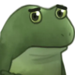 😟 rana, triste, meme, verde, animal whatsapp sticker